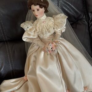 Elegant Cream Bridal Doll with Veil